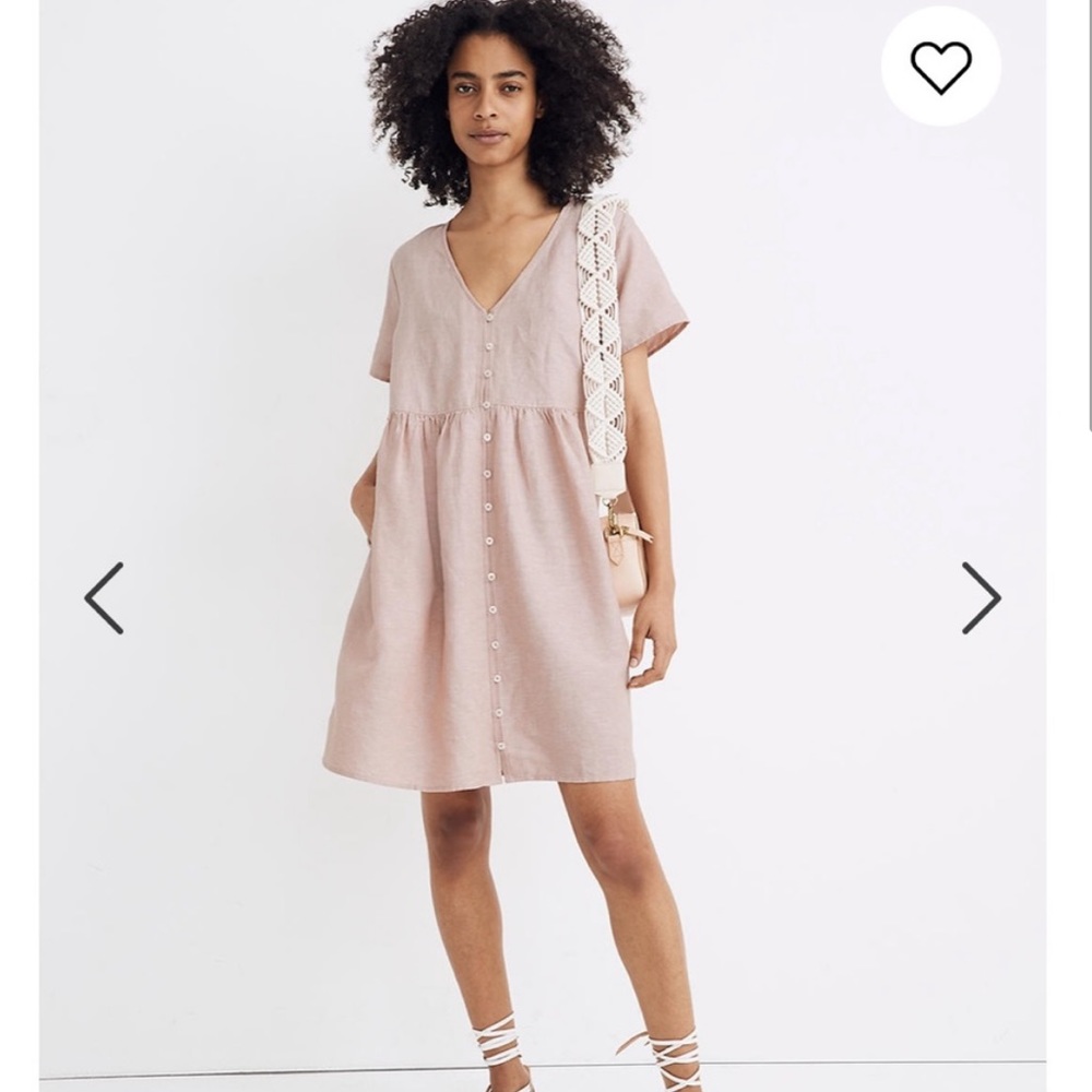 Madewell Linen-Blend Alexandra Button-Front Mini Dress - Picture 2 of 5